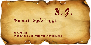 Murvai Györgyi névjegykártya
